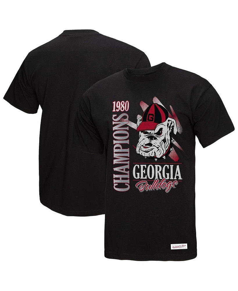 Mitchell & Ness Men's Black Georgia Bulldogs Retro Brush Mineral Wash T-Shirt