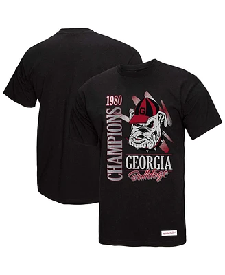 Mitchell & Ness Men's Black Georgia Bulldogs Retro Brush Mineral Wash T-Shirt