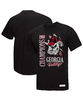 Mitchell & Ness Men's Black Georgia Bulldogs Retro Brush Mineral Wash T-Shirt