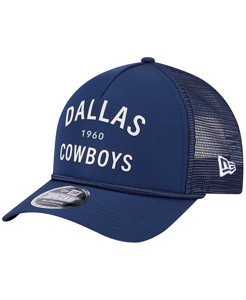 New Era Men's Navy Dallas Cowboys Active Minimalist M-Crown A-Frame 9FORTY Adjustable Hat