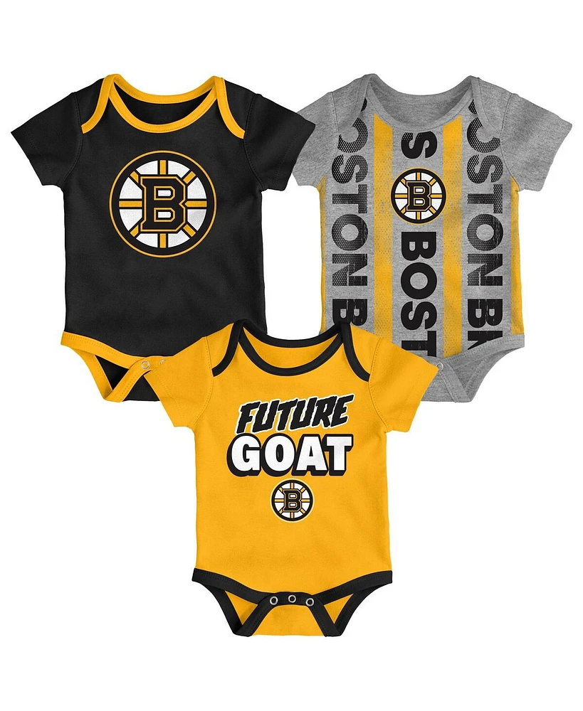 Outerstuff Newborn Boston Bruins Loyal Buddies Bodysuit 3-Pack