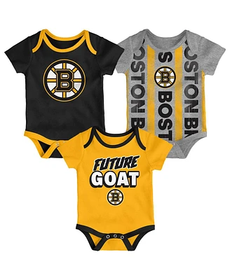 Outerstuff Newborn Boston Bruins Loyal Buddies Bodysuit 3-Pack