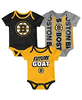Outerstuff Newborn Boston Bruins Loyal Buddies Bodysuit 3-Pack