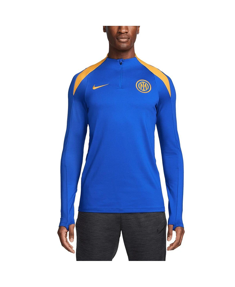 Nike Men's Blue Inter Milan 2024/25 Third Strike Drill Performance Quarter-Zip Pullover Top