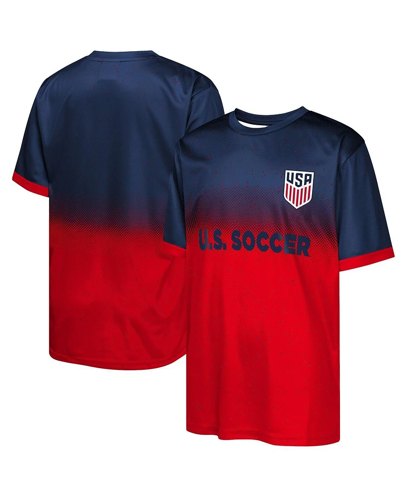 Outerstuff Big Boys and Girls Navy/Red Usmnt Stalwart Defender T-Shirt