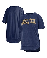 Pressbox Women's Navy Notre Dame Fighting Irish Poncho T-Shirt