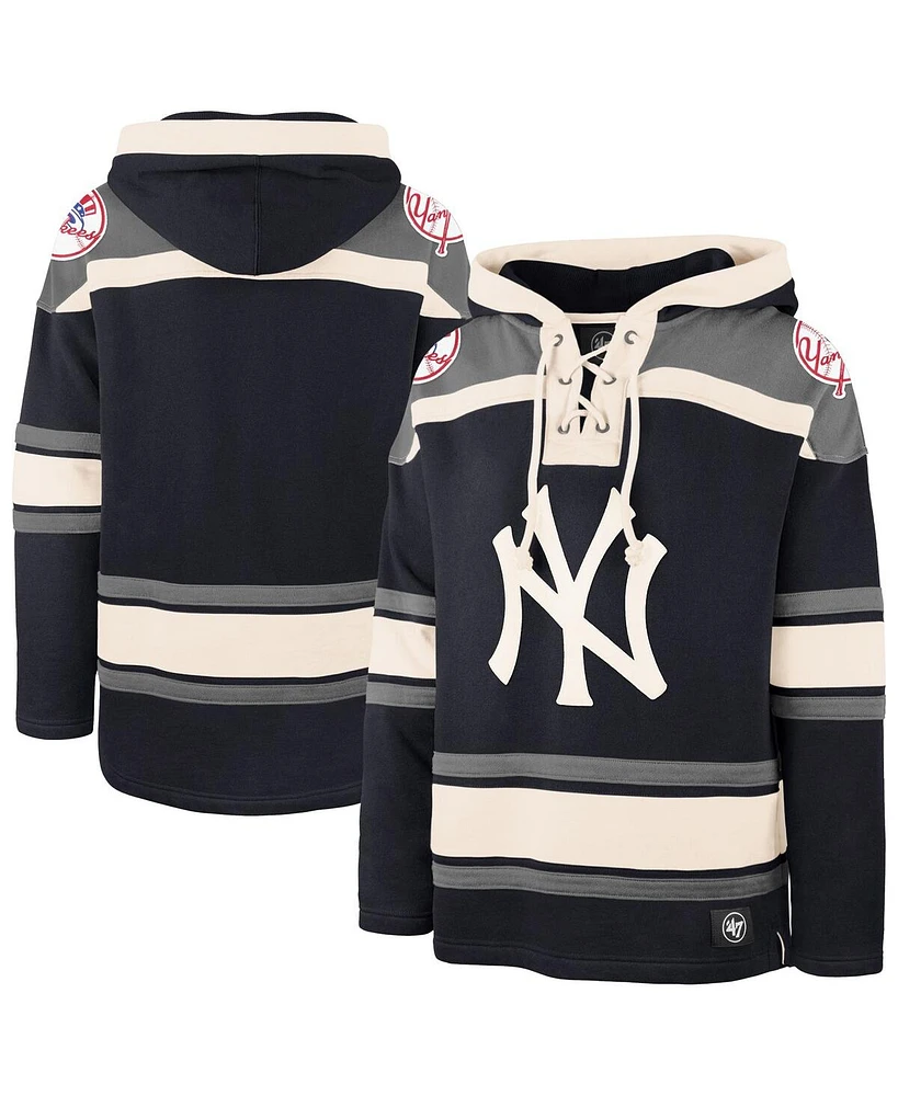 '47 Brand Men's Navy New York Yankees Superior Lacer Pullover Hoodie