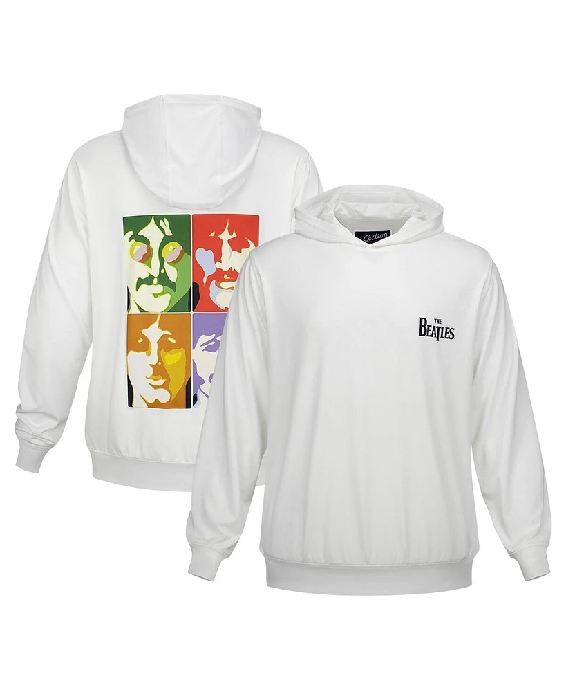 Section 119 Men's and Women's White The Beatles Logo Faces Upf 50 Pullover Hoodie