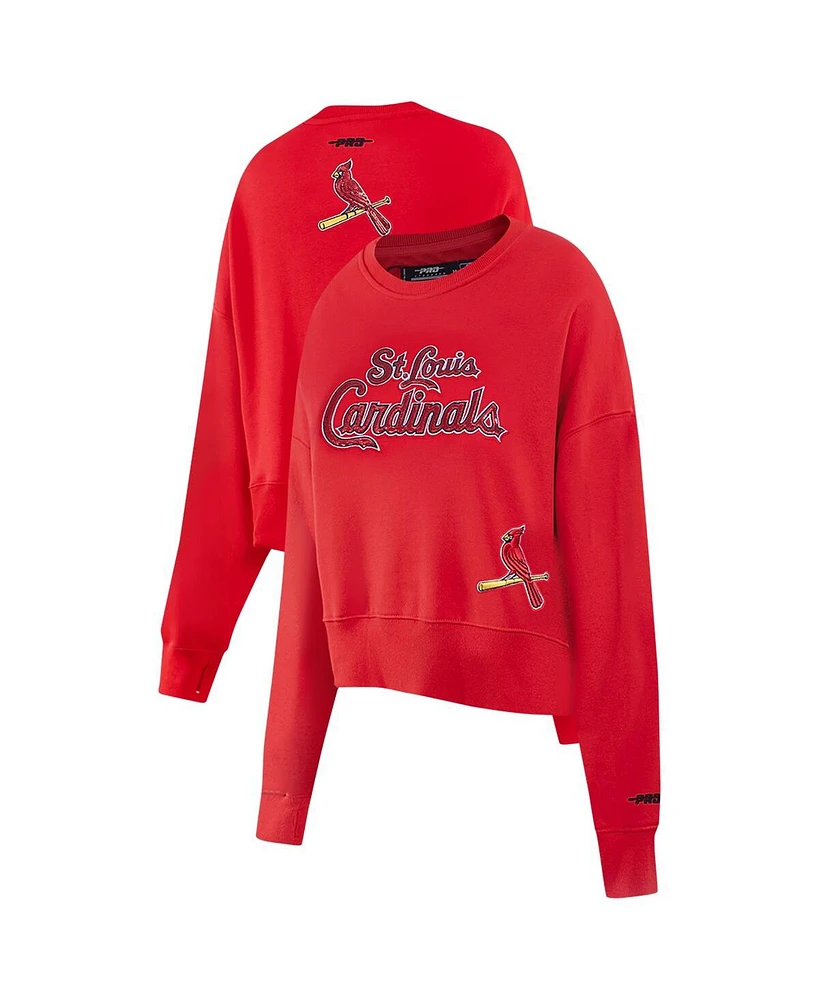 Pro Standard Women's Red St. Louis Cardinals Game Day Classics Crewneck Pullover Sweatshirt