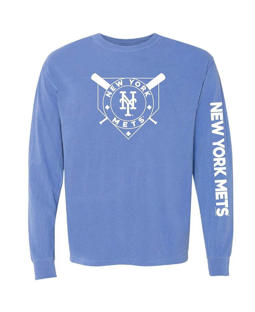 Soft as a Grape Women's Royal New York Mets Pigment Dye Long Sleeve T-Shirt