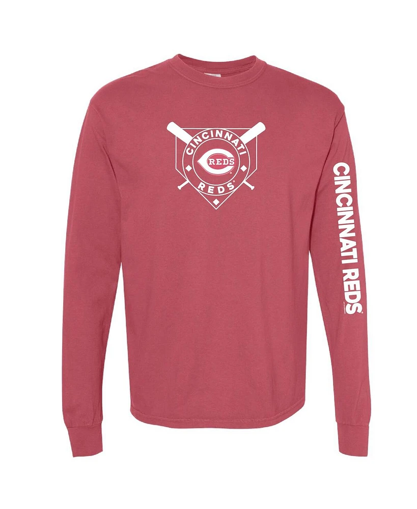 Soft as a Grape Women's Red Cincinnati Reds Pigment Dye Long Sleeve T-Shirt