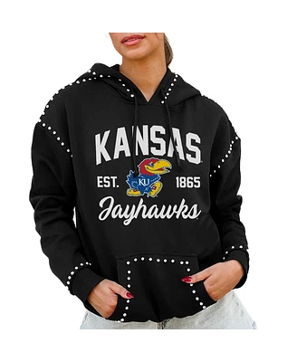Gameday Couture Women's Black Kansas Jayhawks Studded Pullover Hoodie
