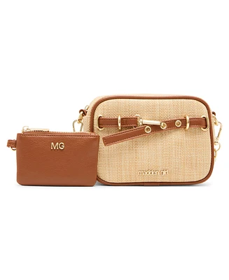 Madden Girl Millies Straw Camera Mini Crossbody Bag