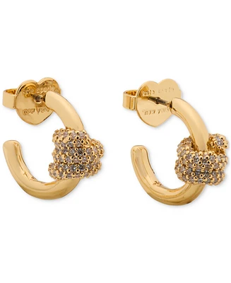 kate spade new york Small Pave Knot Hoop Earrings, 0.62"