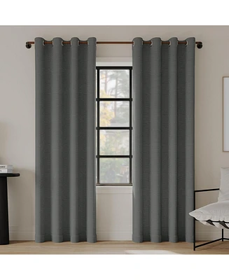 Sarasi Contrast Tweed Magnetic Closure 100% Blackout Grommet Curtain Panel