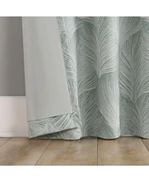 Coppa Leaf Motif Magnetic Closure 100% Blackout Back Tab Curtain Panel