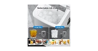 Zafro Compact Countertop Ice Maker, Self-Cleaning, 26 lbs/24 hours, 9 ice cubes in 6 minutes, Portable for Home, Office, Bar, Party, Comes with 2 Size