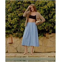 Pact Women's Organic Cotton Sunset Lightweight Button Skirt