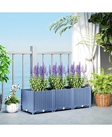 Outsunny x 1 ft Plastic Garden Box w/Drainage Holes