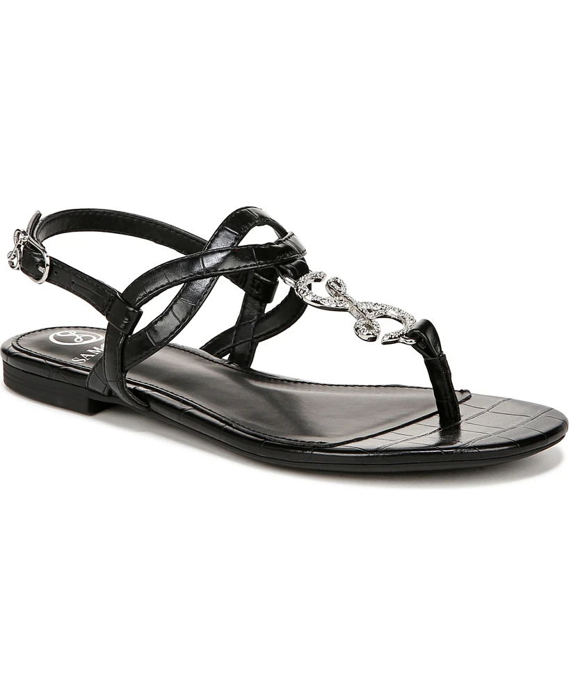 Sam and Libby Women's Pearl T Strap Thong Flat Sandals