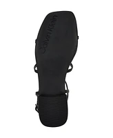 Calvin Klein Women's Sallia Strappy Caged Flat Sandals