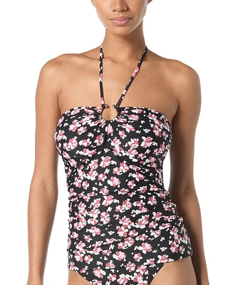 Michael Kors Women's Floral-Print Bandeau Tankini Top