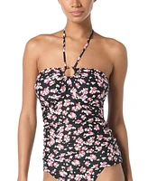 Michael Kors Women's Floral-Print Bandeau Tankini Top
