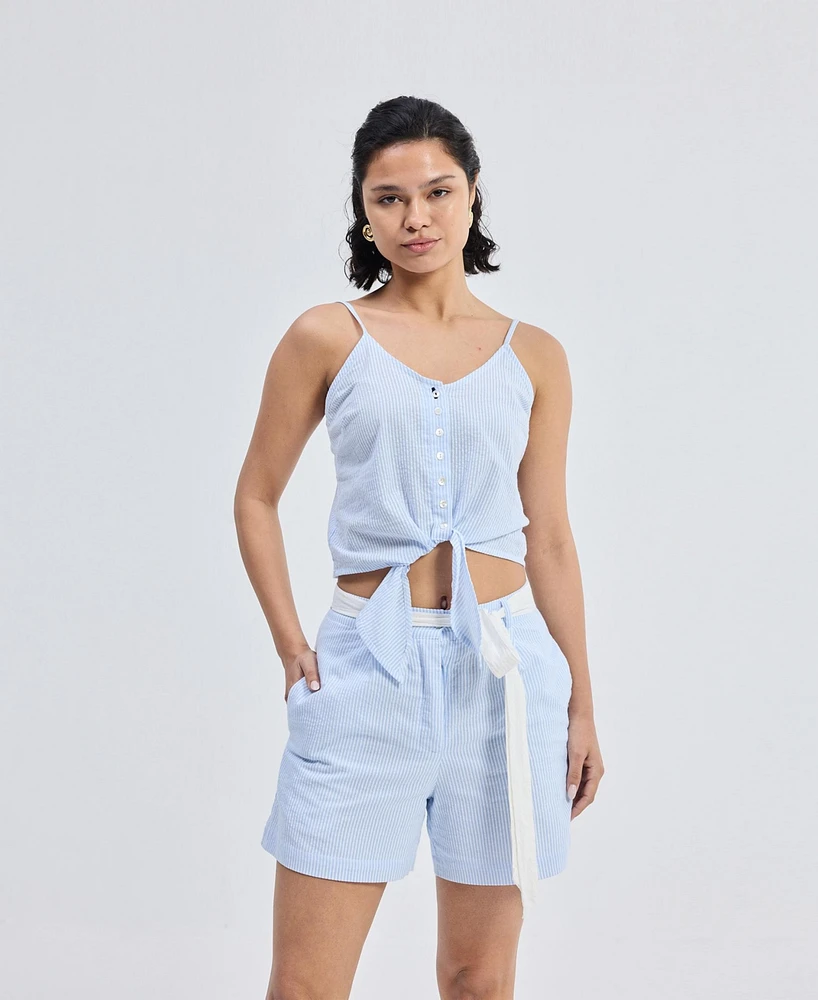 Reistor Women's Regular Fit Shorts Stripes