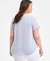 Style & Co Plus Printed Crewneck Graphic T-Shirt