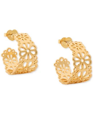 kate Spade new york Small Flower Lace Hoop Earrings, 1.05"