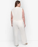 Dkny Plus Aero Crepe Button-Front Vest