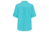 Olsen Women's Rolled Sleeve Tab Shirt