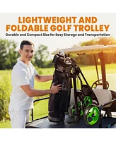 Jovial Foldable 3-Wheel Junior Golf Pull Cart with Scorecard Holder