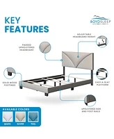 Camille Leatherette Upholstered Platform Bed Frame with Adjustable Headboard - Boyd Sleep