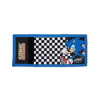 Sonic The Hedgehog Character & Checkered Patterns 2-Piece Curved Snapback Hat & Bi-Fold Wallet Set