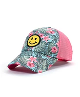 Shady Lady Women's Adjustable Snap Back Smiley Face Trucker Hat
