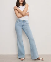 Good American Petite Soft-Tech Mid-Rise Flare-Leg Jeans