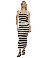 Sanctuary Women's Striped Mesh-Stitch Maxi Skirt