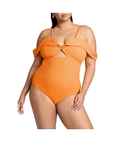 Eloquii Plus Off The Shoulder One Piece Swimsuit