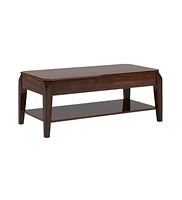 Modern Lift-Top Coffee Table with Storage Shelf and Hidden Compartment