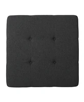 Modern Square Upholstered Ottoman with Birch Wood Legs and Tufted Cushion for Living Room or Lounge-The Pop Home