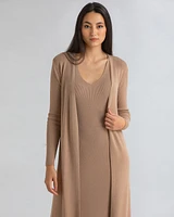 Pietro Brunelli Milano Women's Form-Fitting & Side Slits Maxi Tulip Cardigan