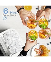 Zafro Ice Makers Countertop with Self-Cleaning, 9 Bullet Ready 6Mins, 26.5Lbs/24Hrs, Portable Maket Handle/Ice Scoop/Basket for Home/K