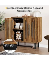 Tribesigns Set of 2 Sideboard Buffet with Storage, 59" Buffet Sideboard Cabinet with Adjustable Shelves, Accent Storage Cabinet for Living Room