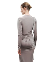 Nocturne Women's Metal Buckle Detailed Maxi Dress