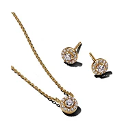 Pandora Sparkling Halo 14k Gold-Plated Jewelry Gift Set