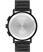 Movado Men's Bold Evolution 2.0 Swiss Quartz Chrono Ionic Plated Black Steel Watch, 42mm