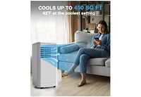 Zafro Portable Air Conditioner, 10000 Btu for Room up to 450 sq. ft, Portable Ac with Dehumidifier & Fan, 2 Fan Speeds, 24H Timer, Remote Control, Ene