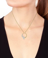 Effy Diamond Vine & Polished Circle Pendant Necklace (1/3 ct. t.w.) in 14k Gold