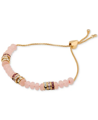 kate spade new york Gold-Tone Color Crystal & Bead Slider Bracelet